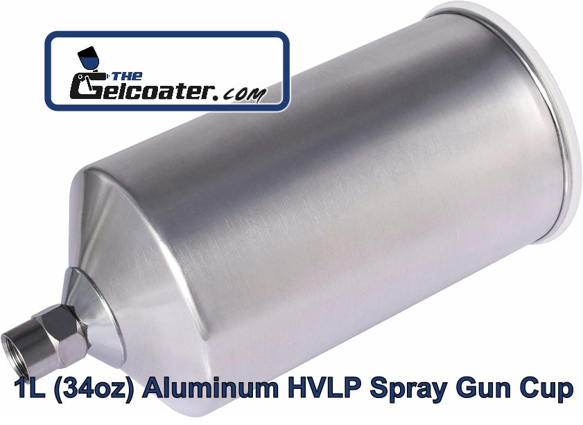New 1L (34oz) Aluminum Cup for HVLP Spray Gun with M16 1.5mm Female Thread