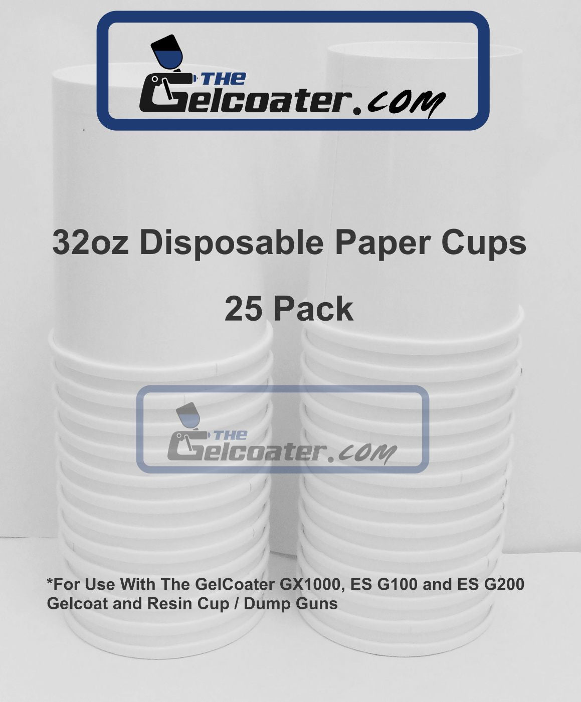 25 Pack Solo H4325-2050 32oz Disposable Cups for GX1000, ES G100 and ES  G200 Cup / Dump Guns – The Gelcoater