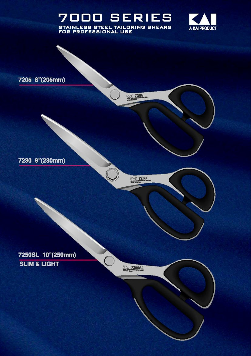 Kai 7205 Professional Series 8" 20.5cm Premium Tailor & Fiberglass Scissors / Shears
