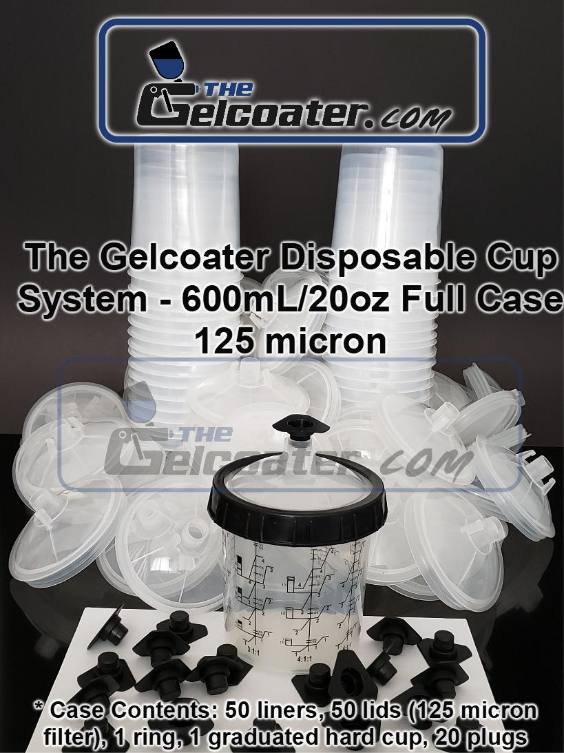 The Gelcoater GUPS Disposable Paint Cups System 20oz/600mL Case of 50