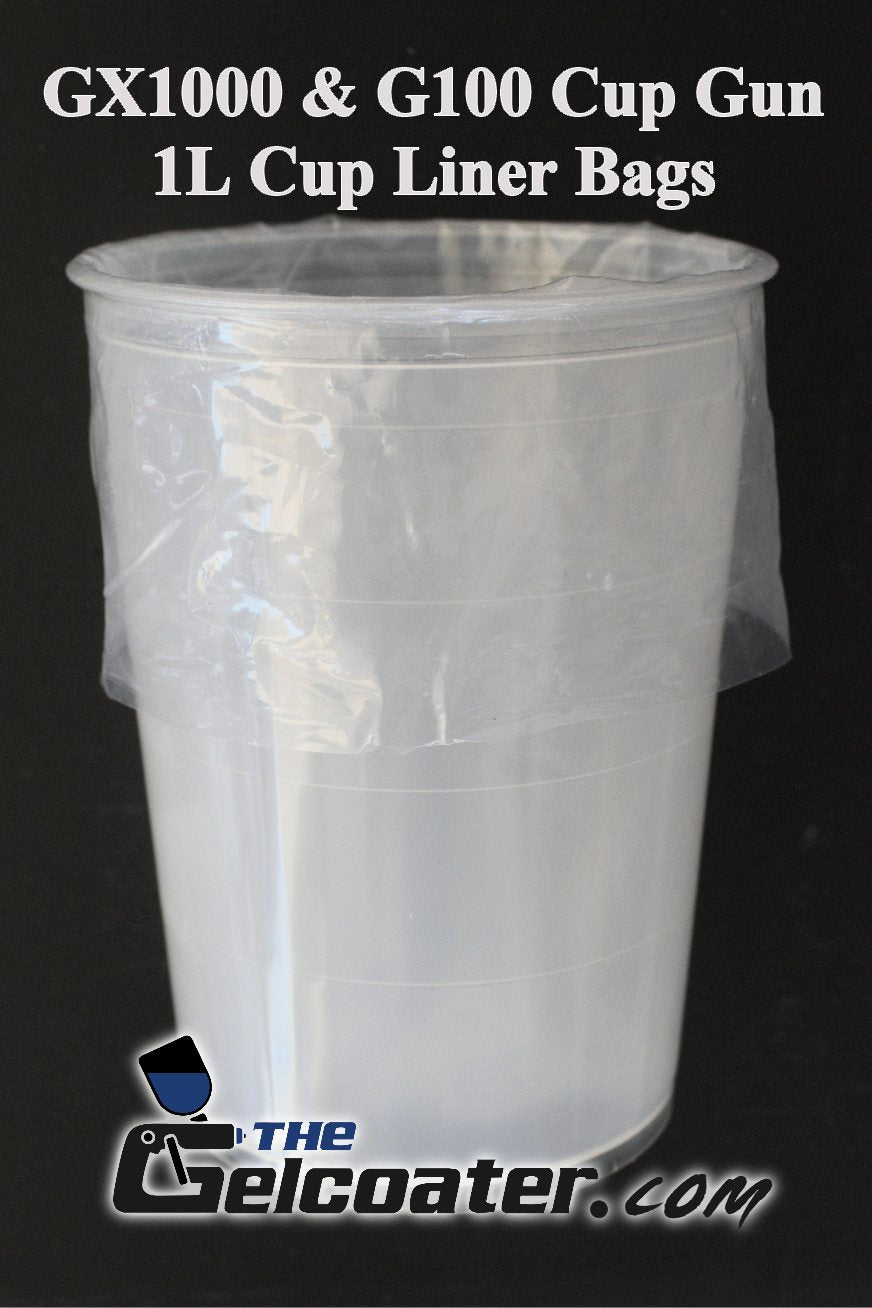 1 liter cup with liner bag inside