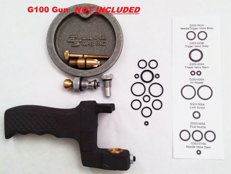 ES Manufacturing G100-6 Gelcoat Cup / Dump Gun O-ring Rebuild Kit