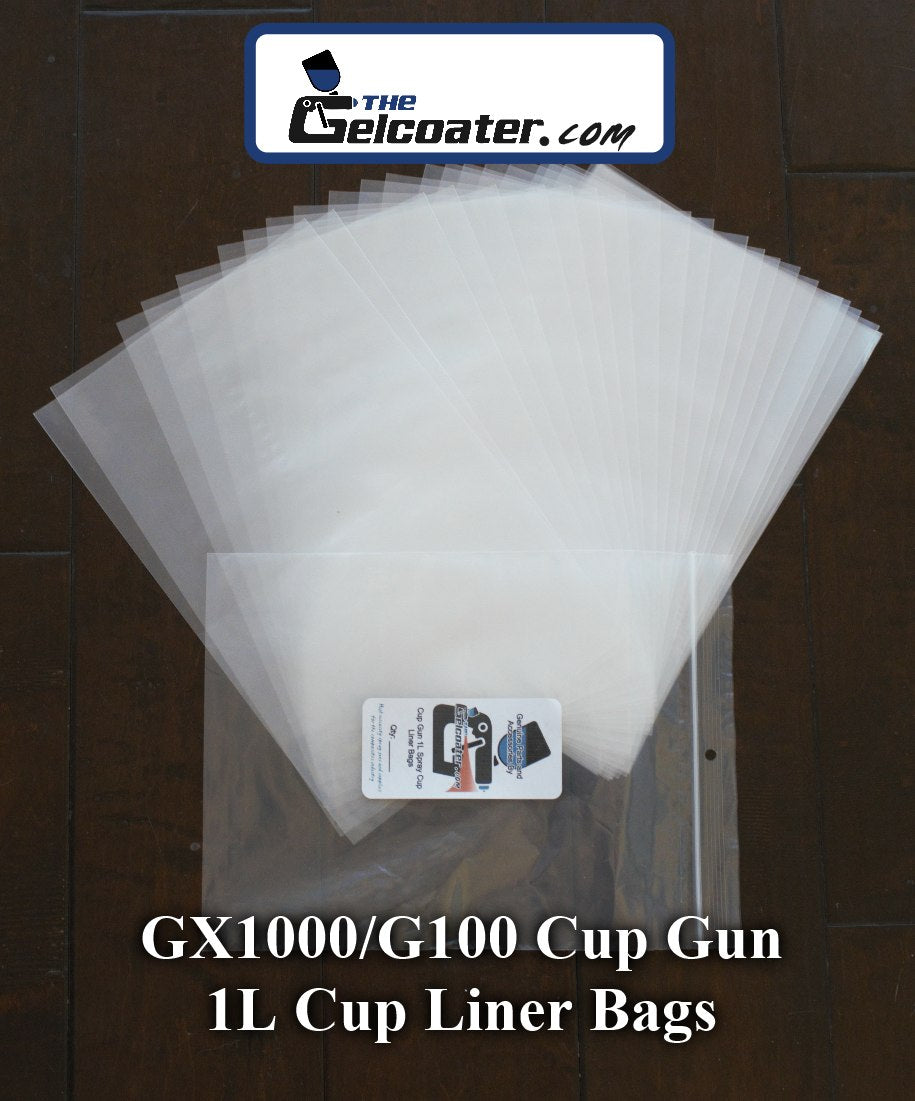 cup gun liner bags spread out