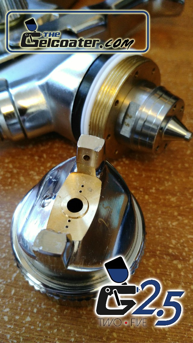 G-Two-Five (G2.5) HVLP Gelcoat & Resin Spray Gun with 1.4mm to 2.5mm Nozzle Sizes