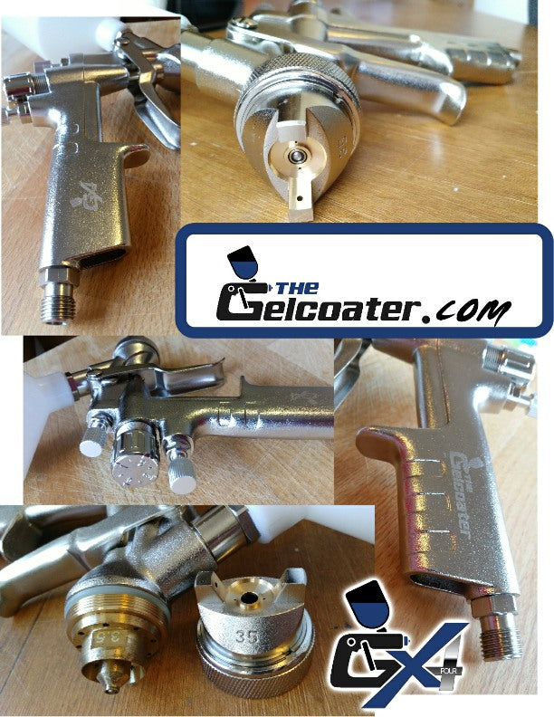 The GX4 HVLP Gelcoat and Resin Spray Gun with 3.5mm Nozzle