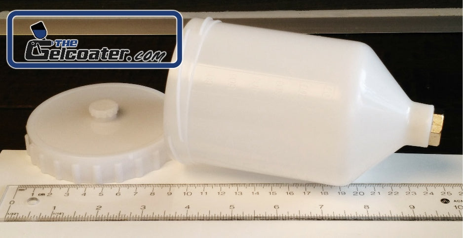 600mL (20oz) Plastic Cup for HVLP Spray Gun with M16, 1.5mm female thread