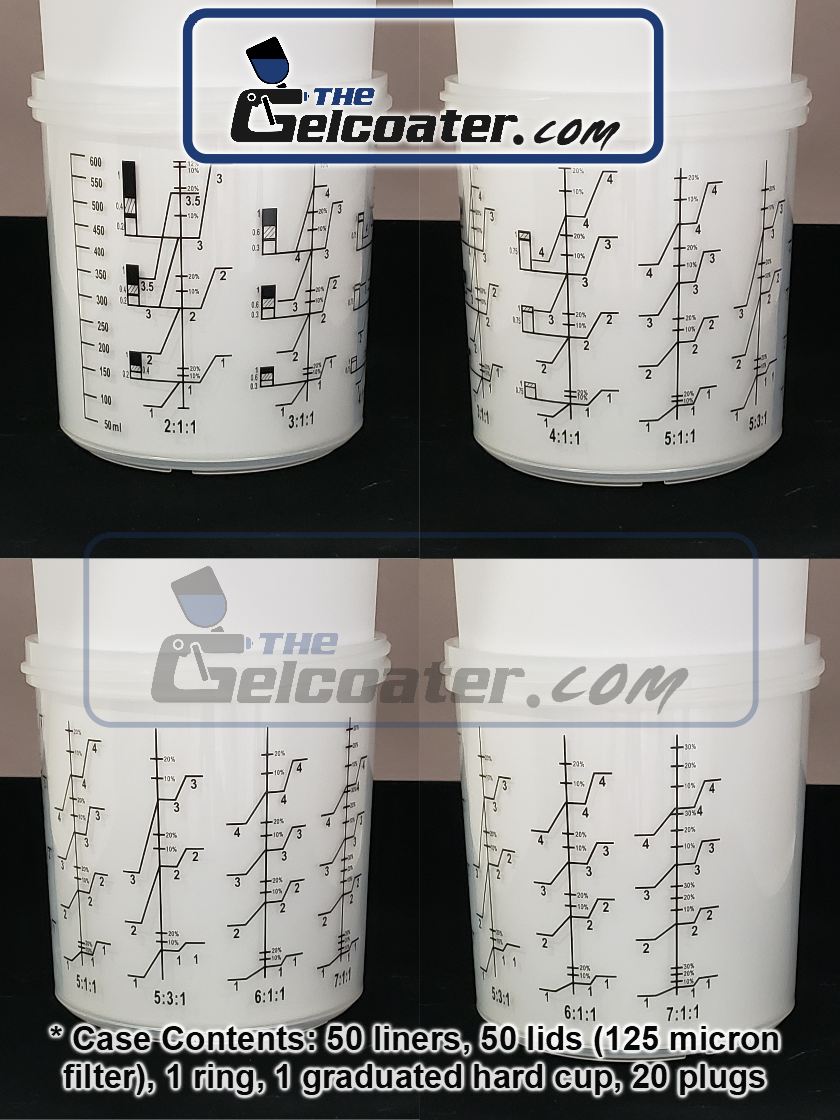 The Gelcoater GUPS Disposable Paint Cups System 20oz/600mL Case of 50