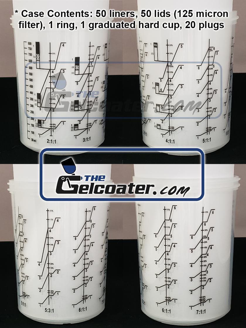 The Gelcoater GUPS Disposable Paint Cups System 27oz/800mL Case of 50