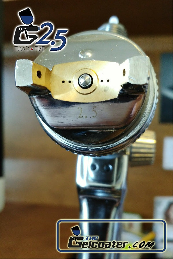 G-Two-Five (G2.5) HVLP Gelcoat & Resin Spray Gun with 1.4mm to 2.5mm Nozzle Sizes