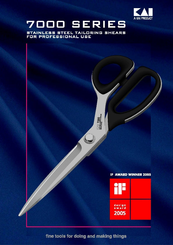 Kai 7230 Professional Series 9" 23cm Premium Tailor & Fiberglass Scissors / Shears