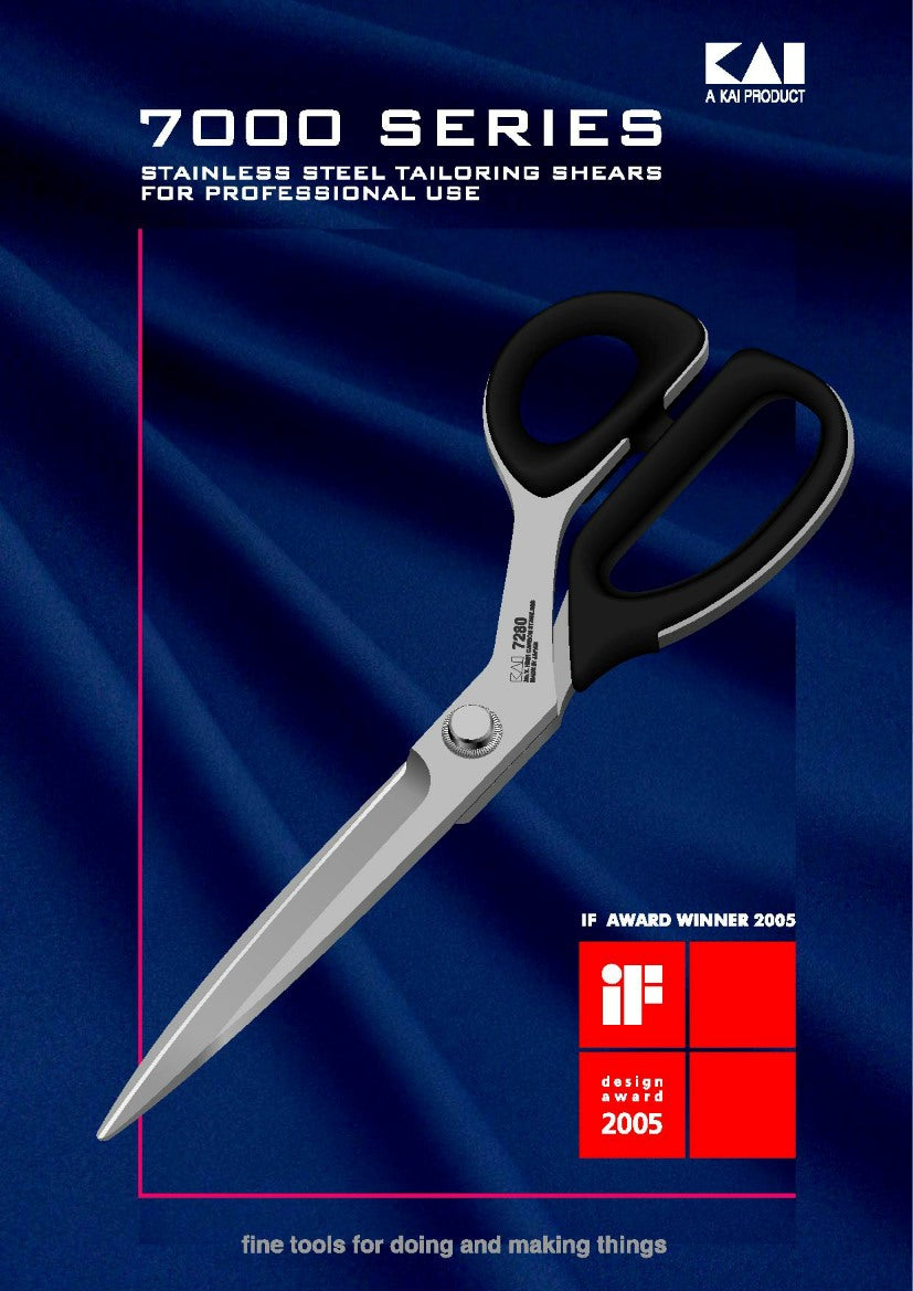 Kai 7300 Premium 12" 30cm Professional Dressmaker Fiberglass Scissors / Shears