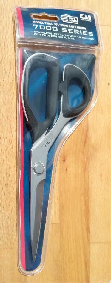 Left Handed Kai 7250L Professional Series 10" 25cm Premium Dressmaker & Fiberglass Scissors / Shears