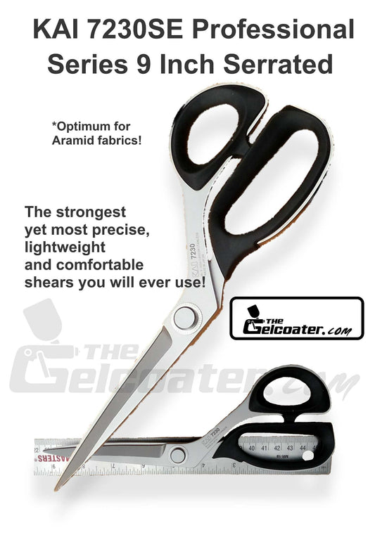 Serrated Kai 7230-SE Premium 9" Professional Tailoring & Aramid Scissors / Shears