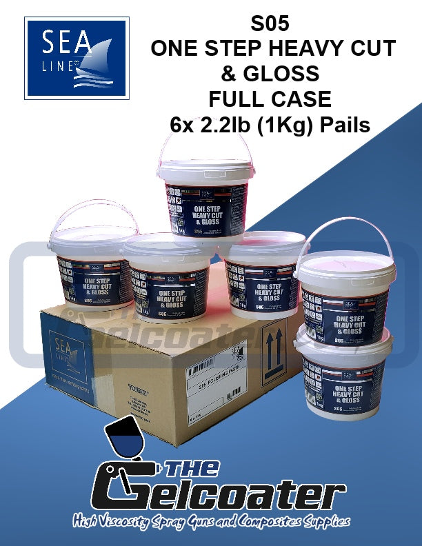 Sea Line S05 One Step Heavy Cut & Gloss Polishing Paste, 2.2lb / 1kg pail