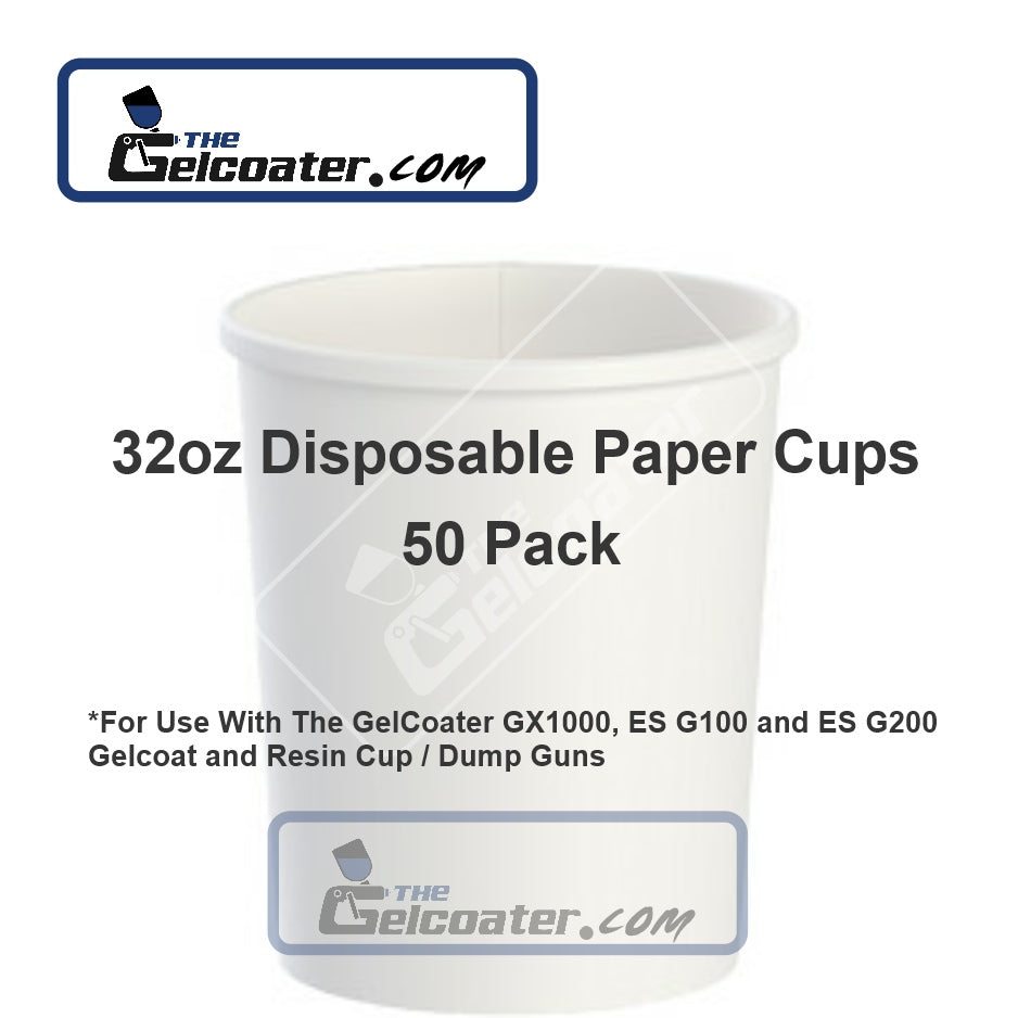 50 Pack Solo Brand 32oz Disposable Cups for GX1000, ES G100 and ES G200 Cup / Dump Guns