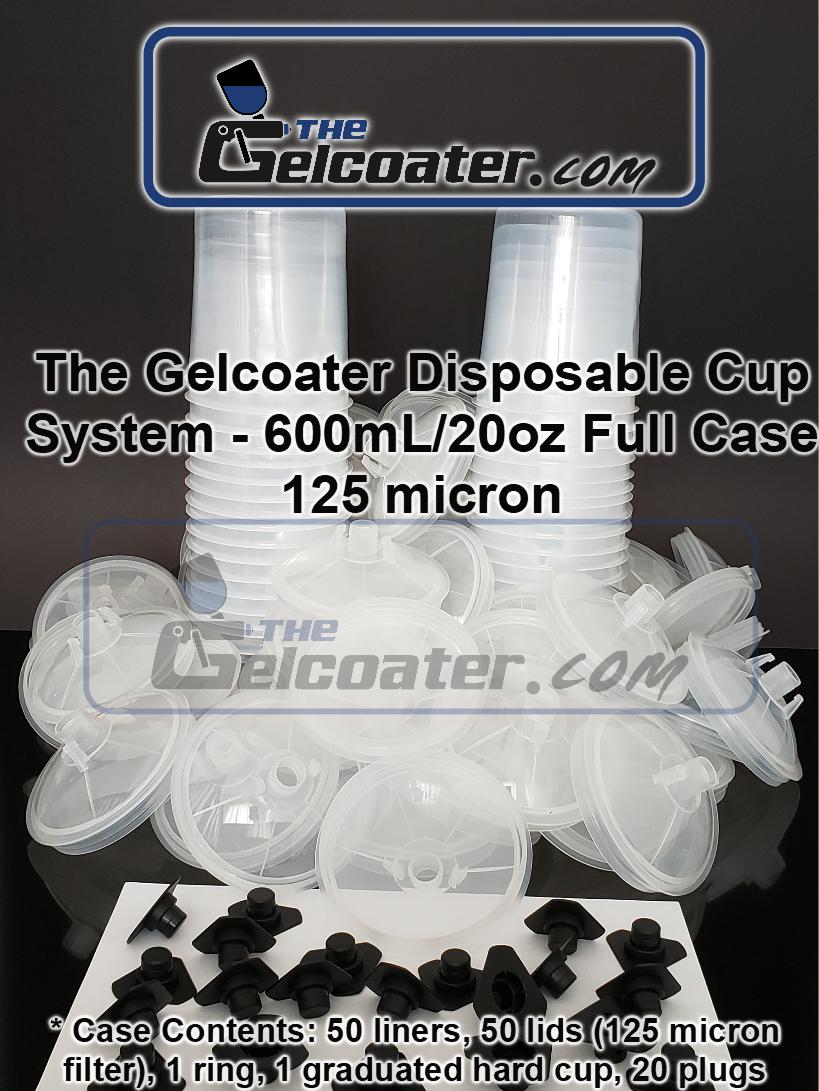 The Gelcoater GUPS Disposable Paint Cups System 20oz/600mL Case of 50